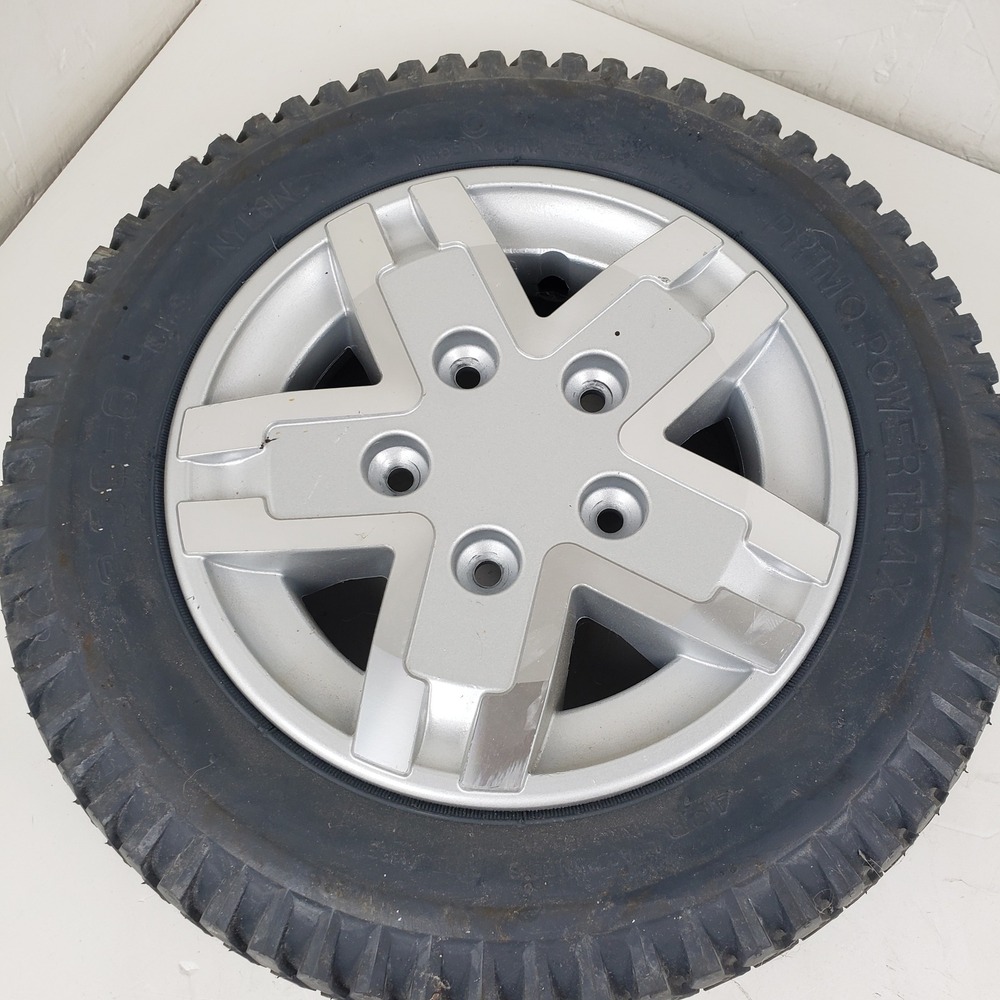 Quantum Q6 Edge Power Wheelchair Drive Wheel Primo Powertrax 3.00-8 Silver Rim